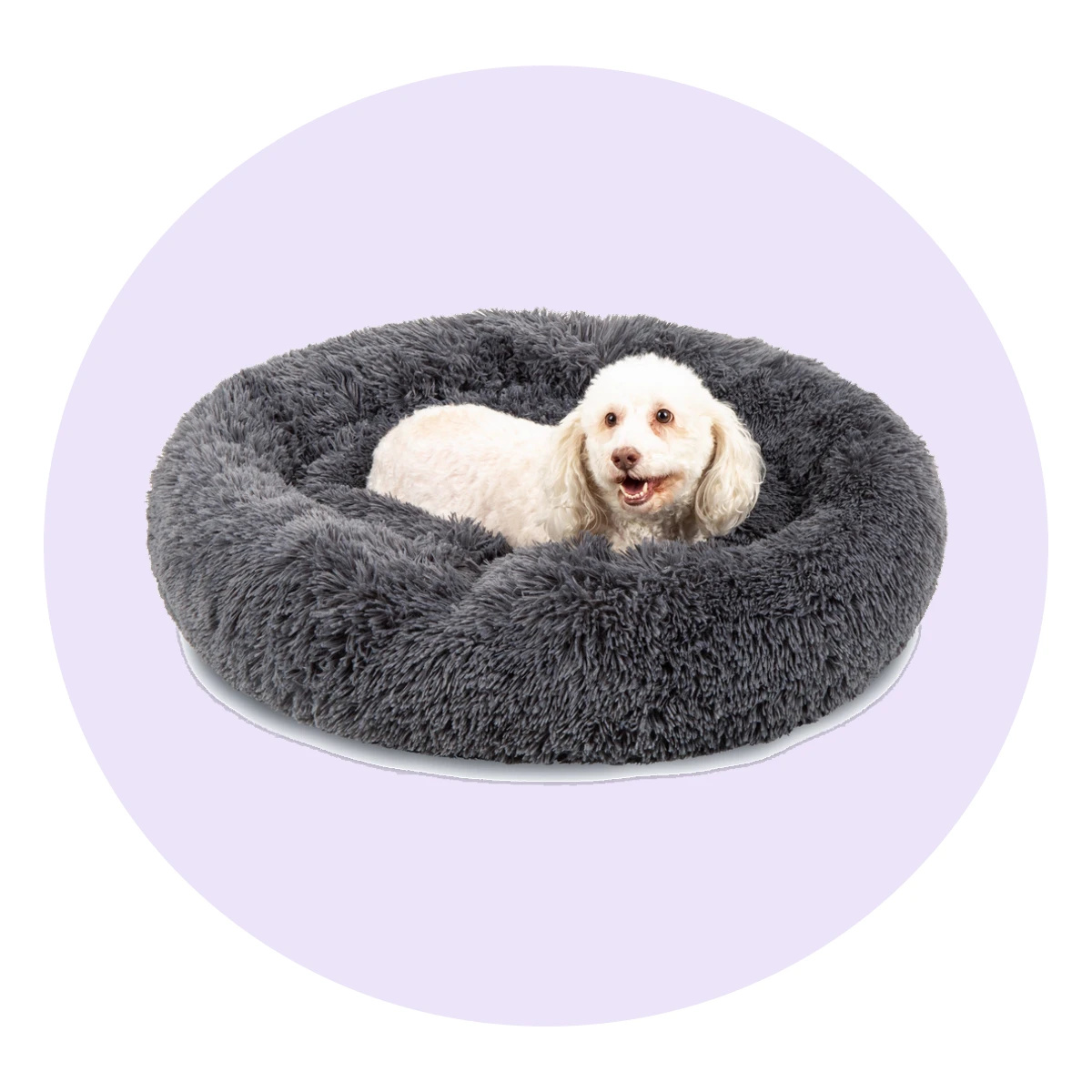 Self-Warming Shag Donut Pet Bed