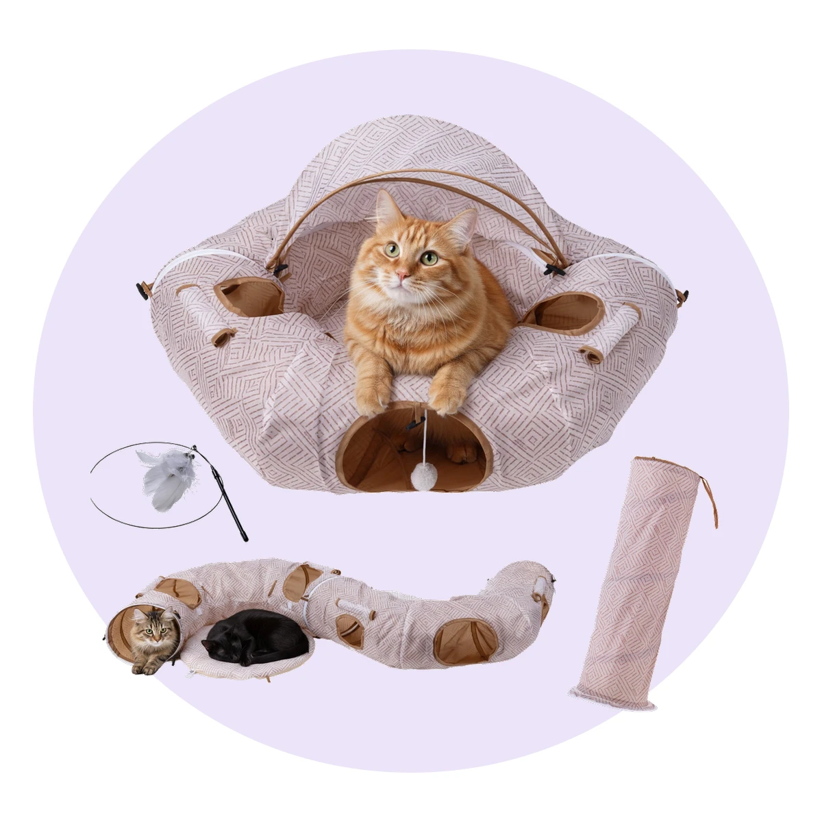 Plush Cat Tunnel Bed