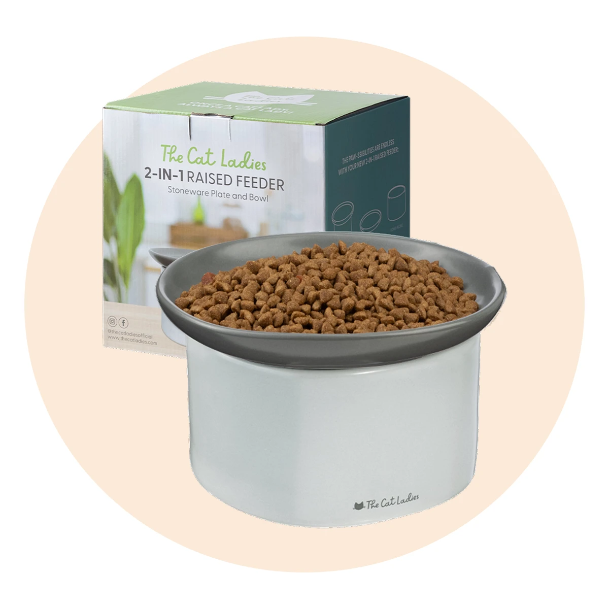 2-in-1 Cat Raised Feeder