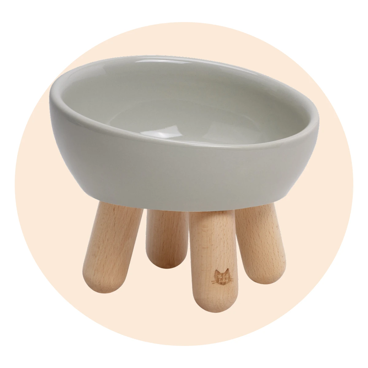 Tilted Ceramic Cat Bowl