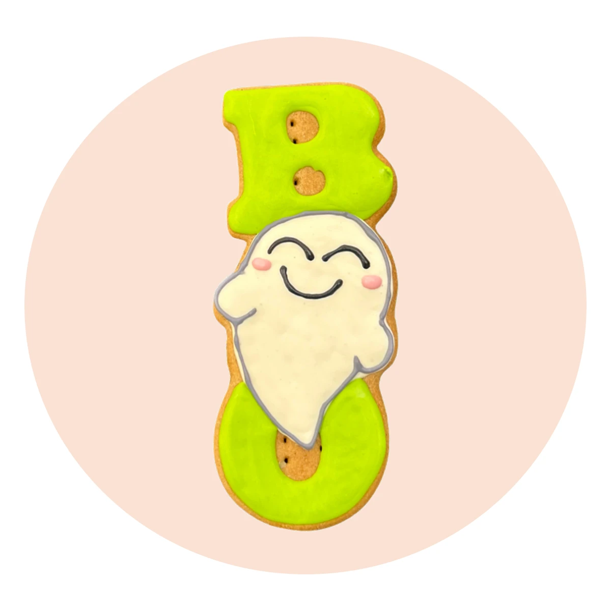Boo Ghost Stacked Dog Cookie, 5 in