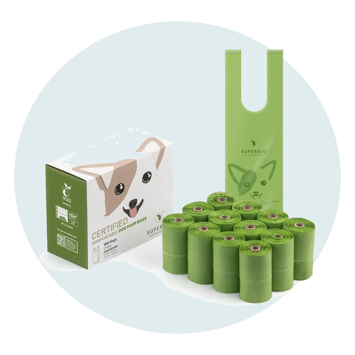 Compostable Handle-Tie Dog Poop Bags