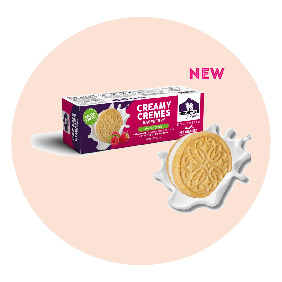 Creamy Cremes Raspberry Dog Biscuits