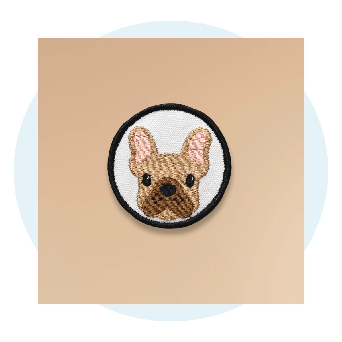Frenchie Face Circle Patch