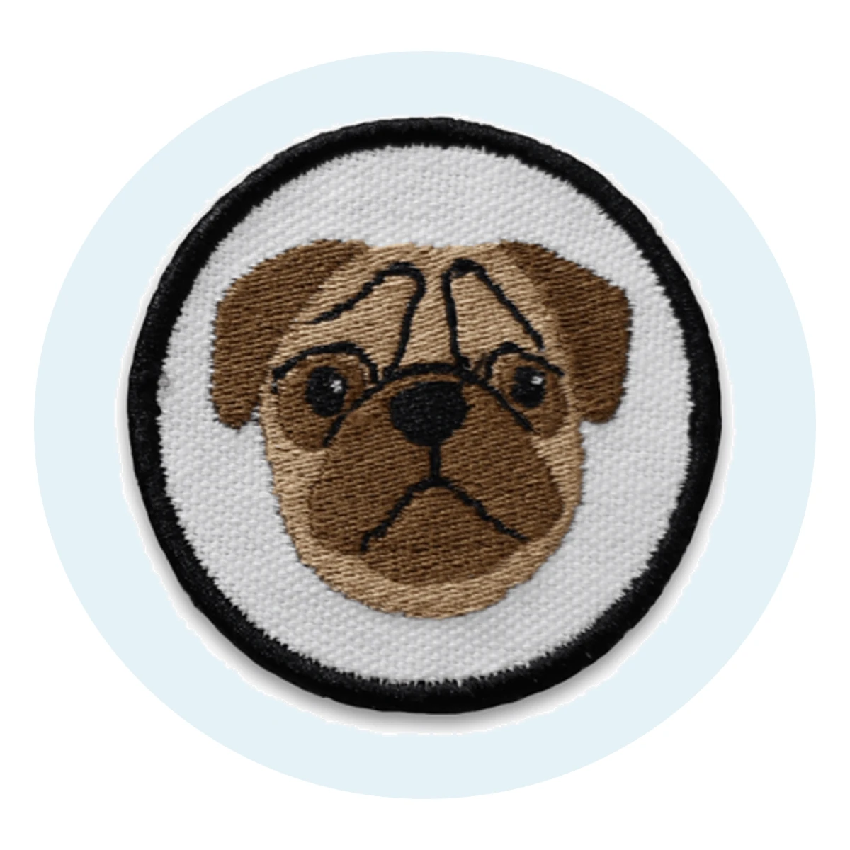 Pug Face Circle Patch