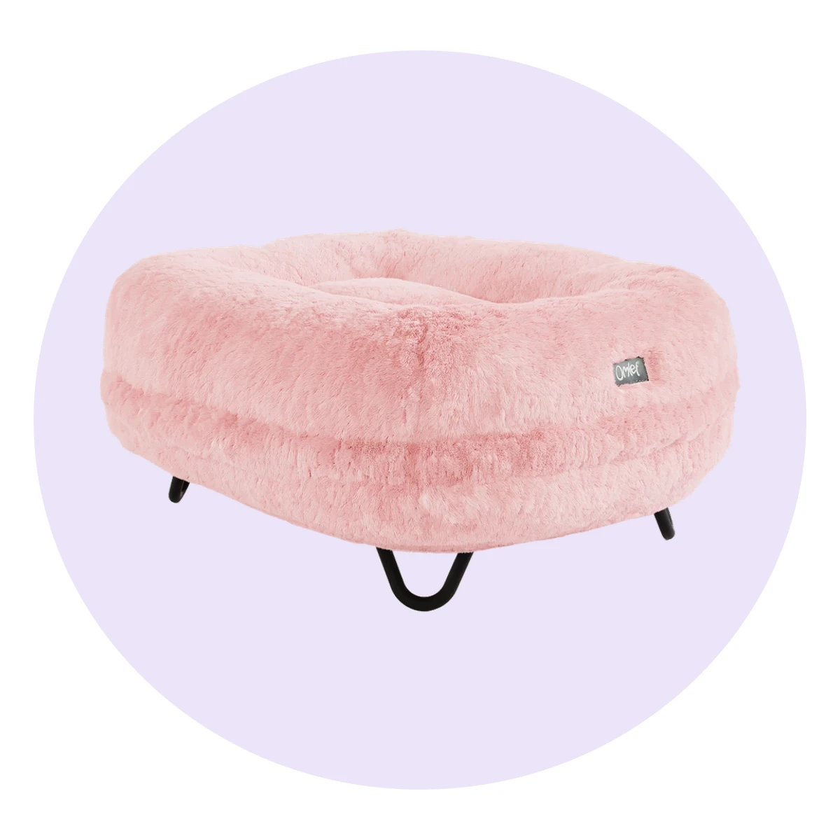 Omlet Maya Donut Cat Bed with Black Hairpin Feet