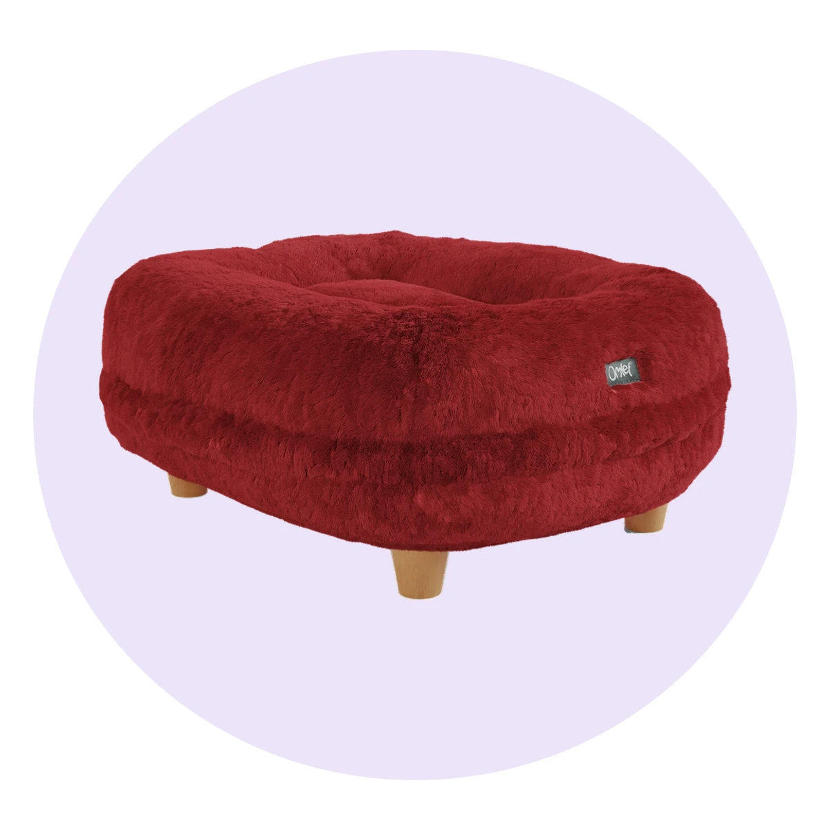 Omlet Maya Donut Cat Bed with Round Wood Feet