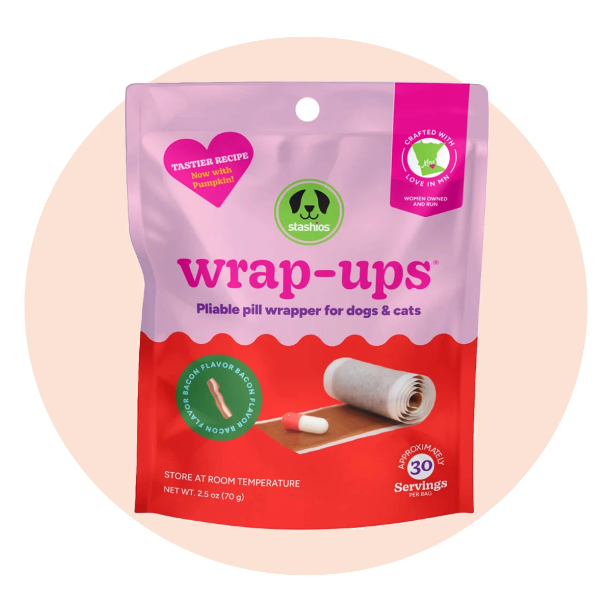 Stashios Wrap-Ups Pill Wrapper for Dogs & Cats