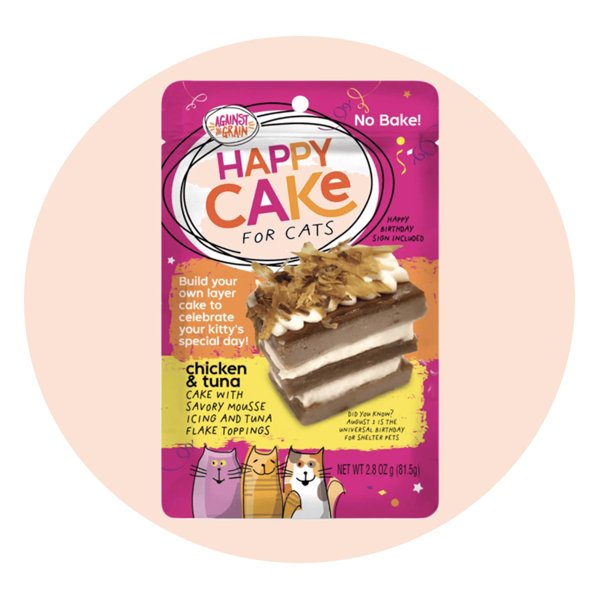 Against the Grain Happy Cake No Bake Layer Cake for Cats