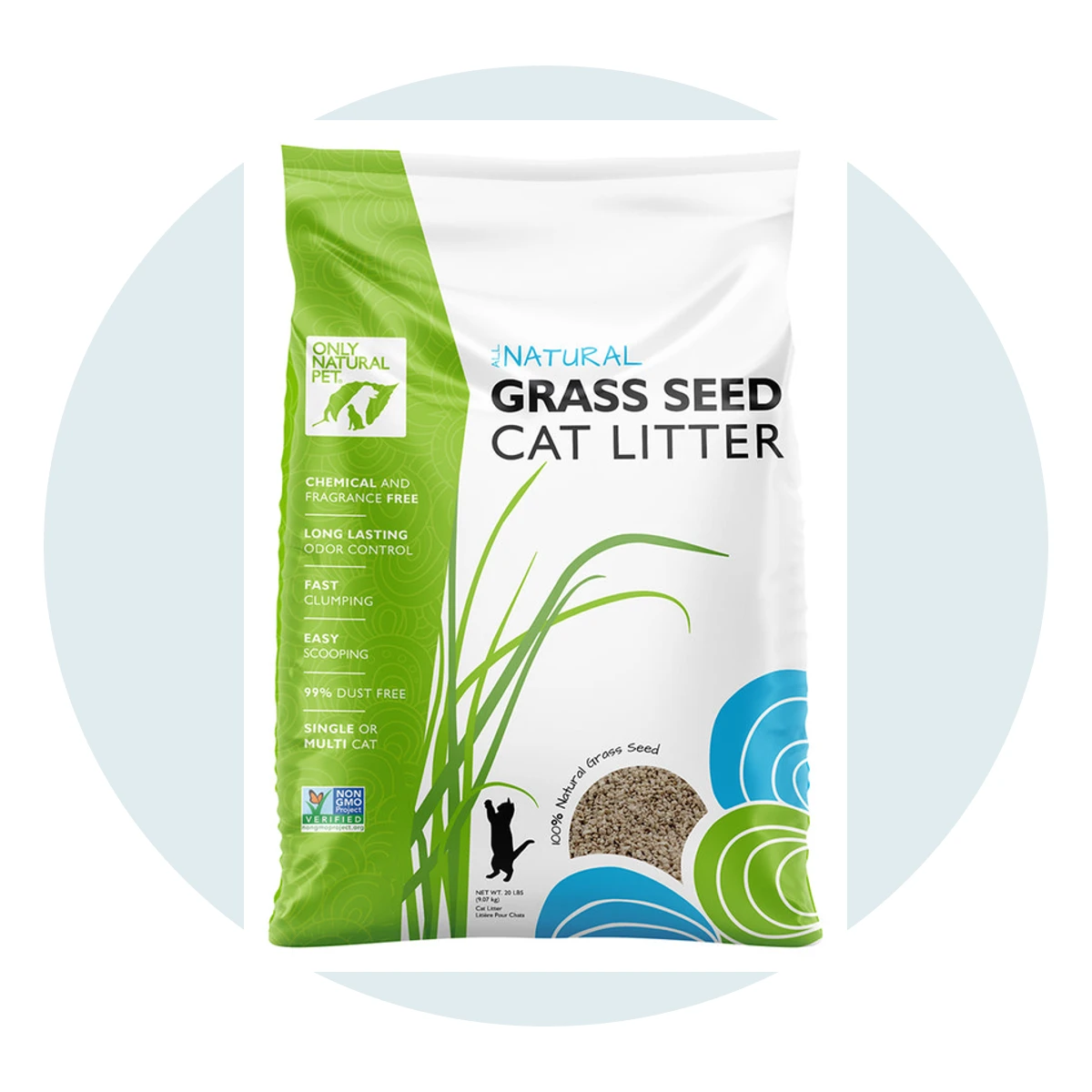 Only Natural Pet Non GMO Fast Clumping Grass Seed Cat Litter