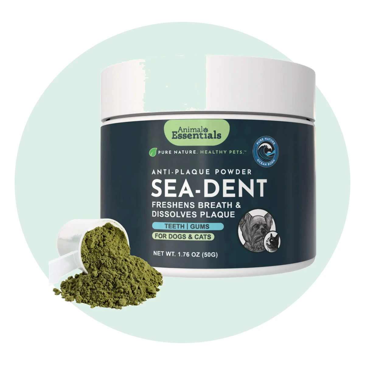Animal Essentials SeaDent Kelp & Enzymes Plaque & Tartar Control Powder for Dogs