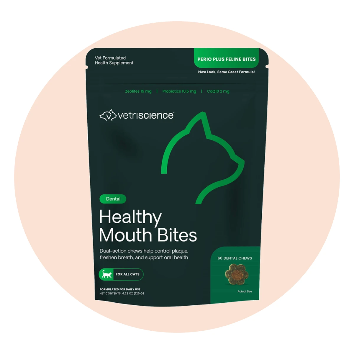 VetriScience Healthy Mouth Bites Dental Chews for Cats