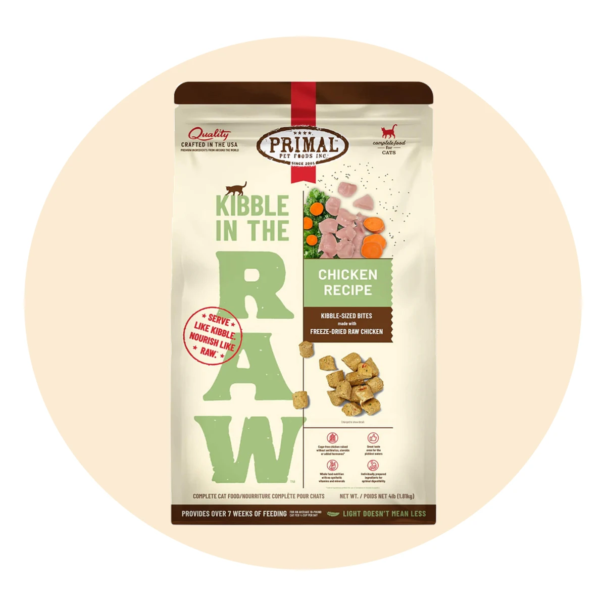 Primal Feline Kibble in the Raw Freeze Dried Cat Food