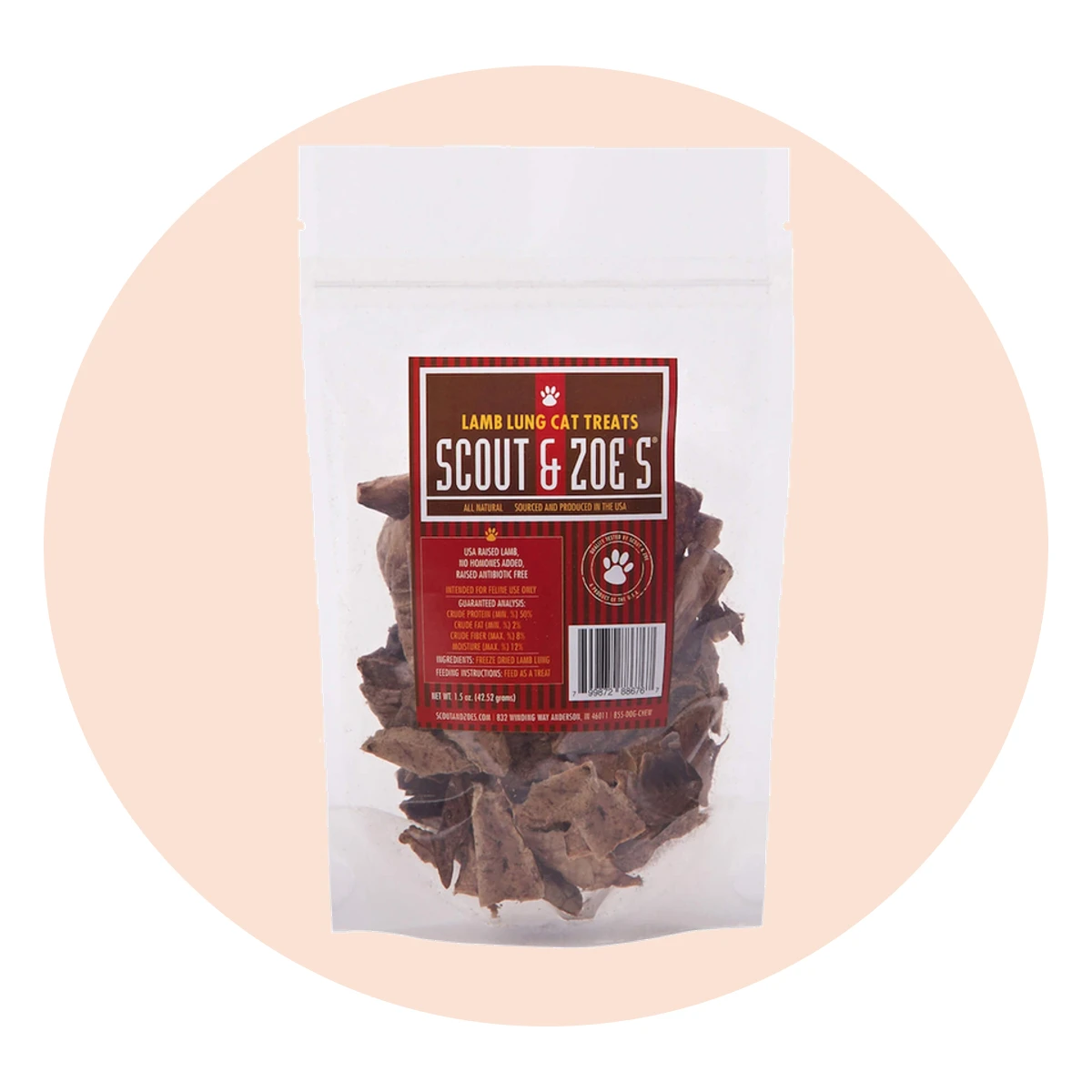 Scout & Zoe's Freeze Dried Lamb Lung Cat Treats