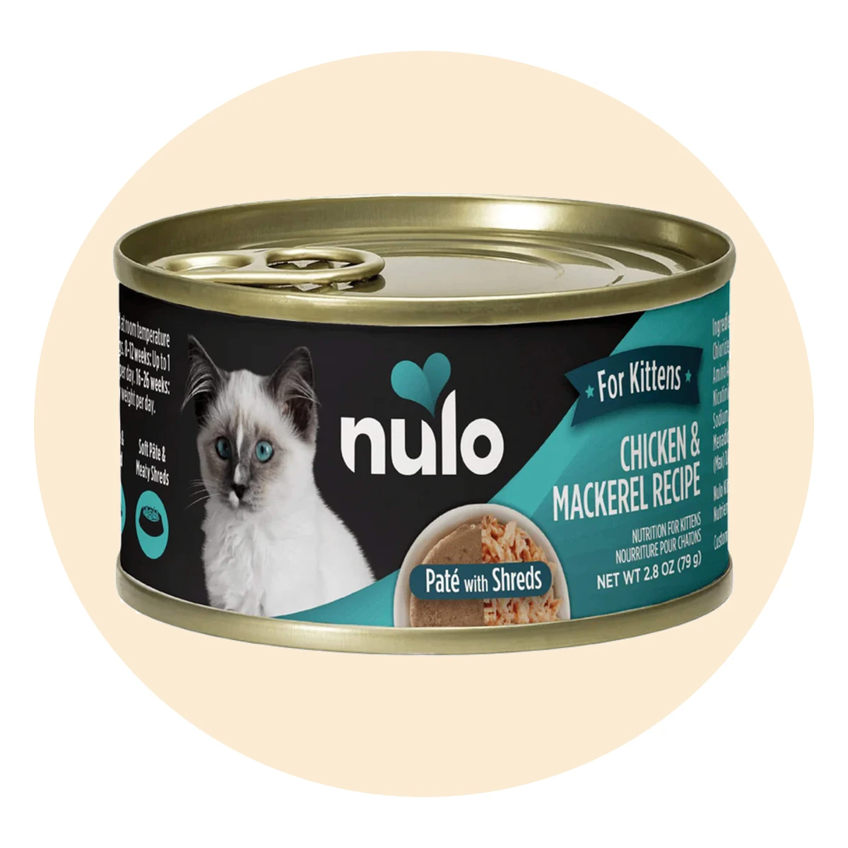 Nulo Pate with Shreds Wet Kitten Food 2.8 oz (Case of 12)
