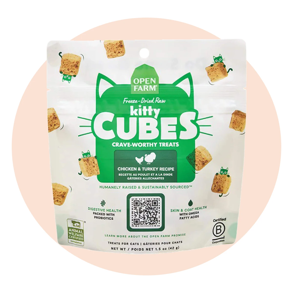 Open Farm Freeze Dried Raw Kitty Cubes Cat Treats 1.5 oz
