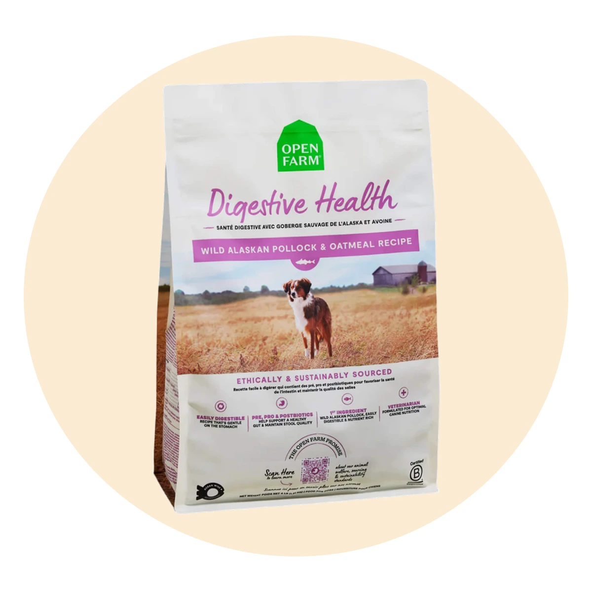 Open Farm Digestive Health Pollock & Oatmeal Dry Dog Food