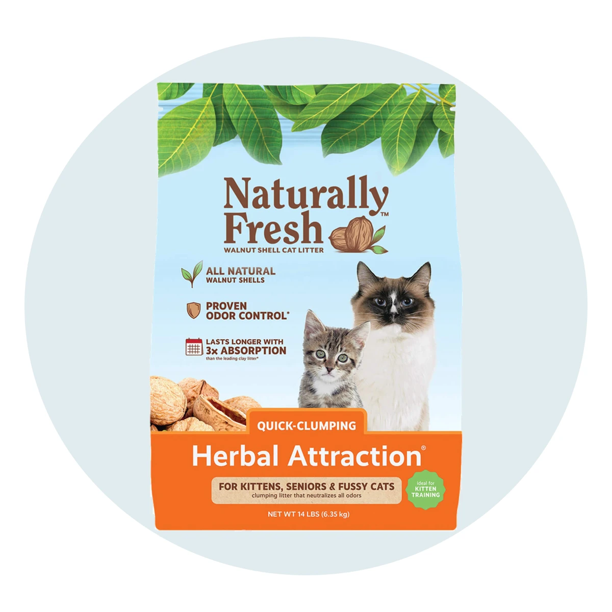 Naturally Fresh Quick Clumping Herbal Attraction Walnut Shell Cat Litter