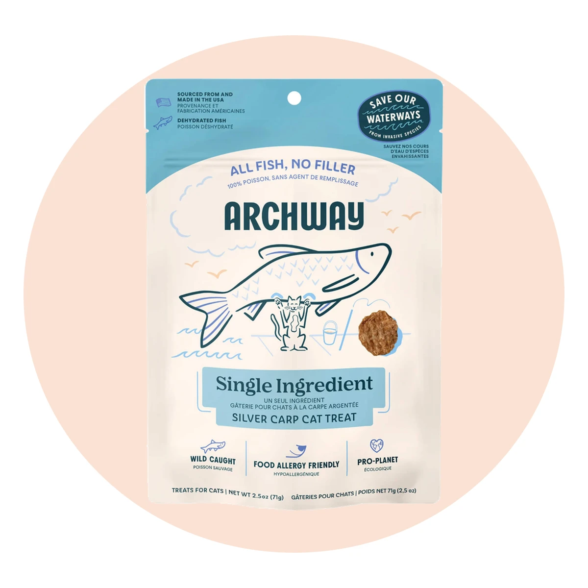 Archway Silver Carp Dehydrated Fish Treat for Cats