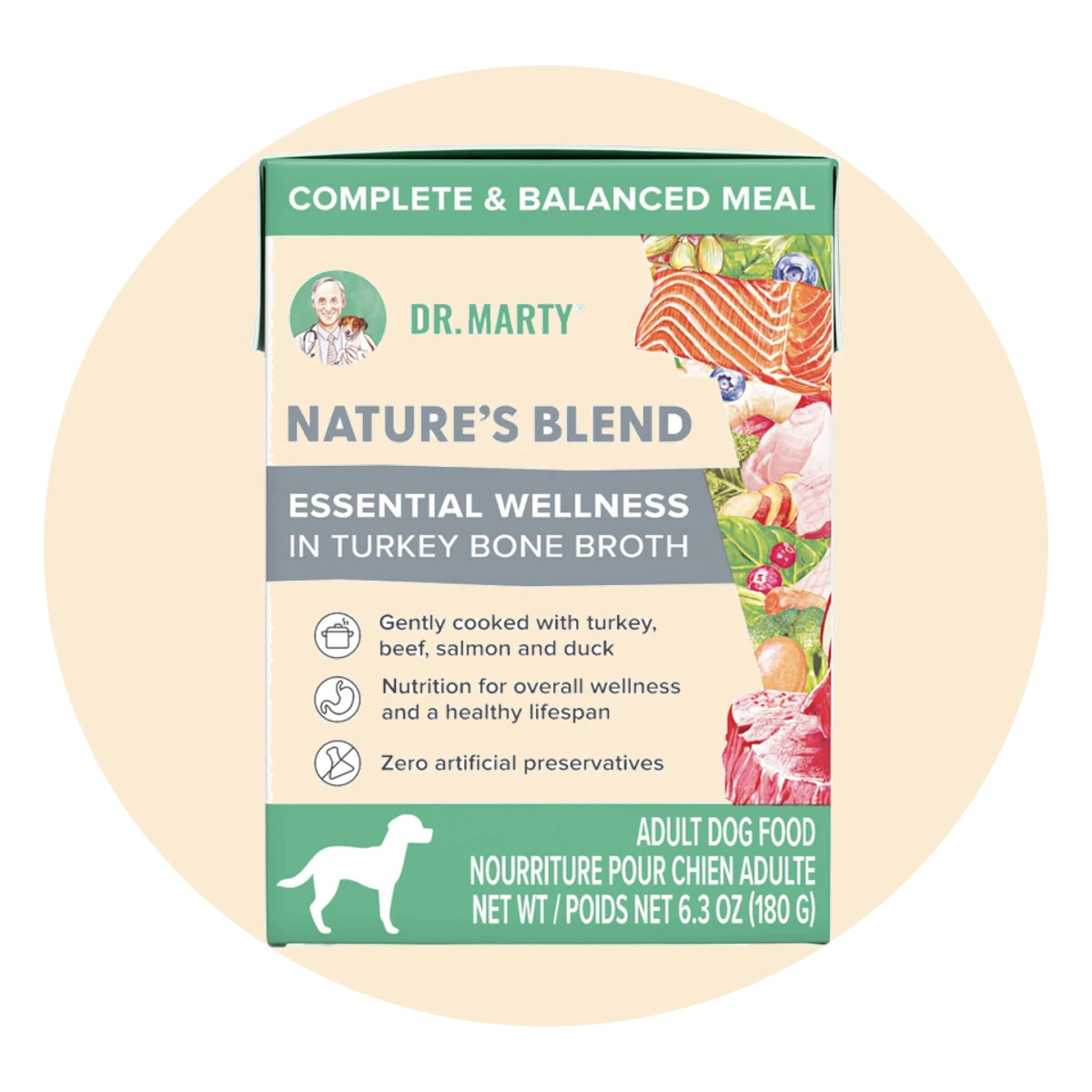 Dr. Marty Nature's Blend Wet Dog Food in Turkey Bone Broth