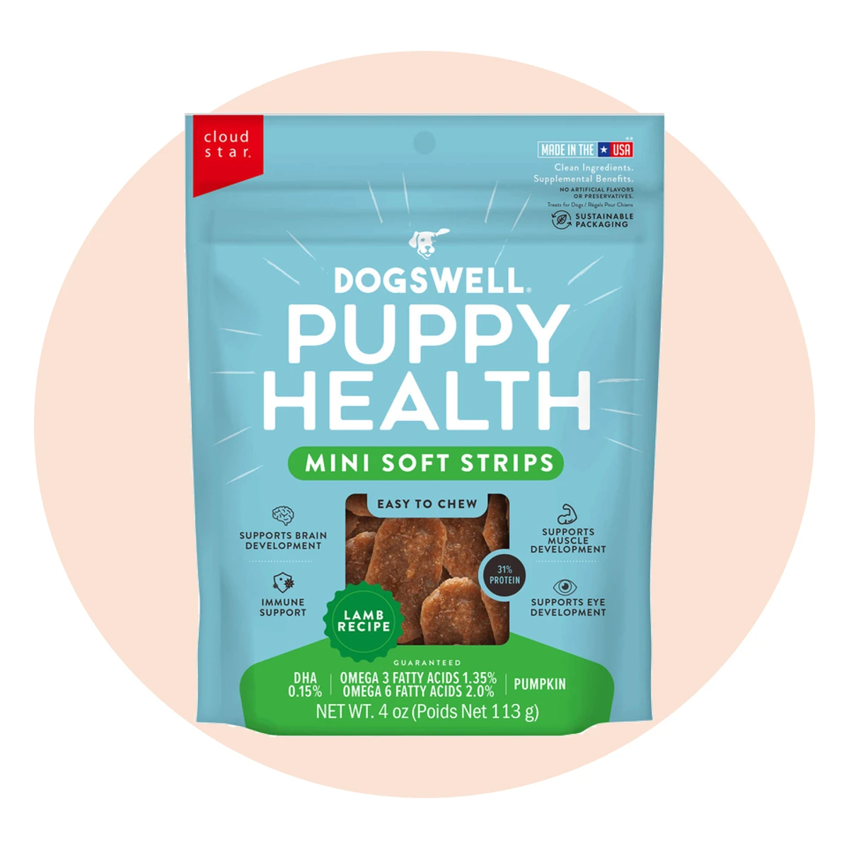 Dogswell Puppy Health Mini Soft Strip Jerky Puppy Treats